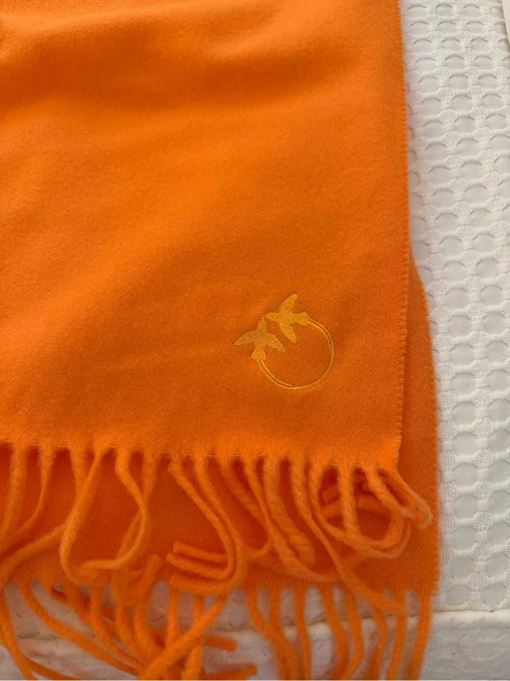 Pinko Bright Orange Fringe Swim Sarong Wrap